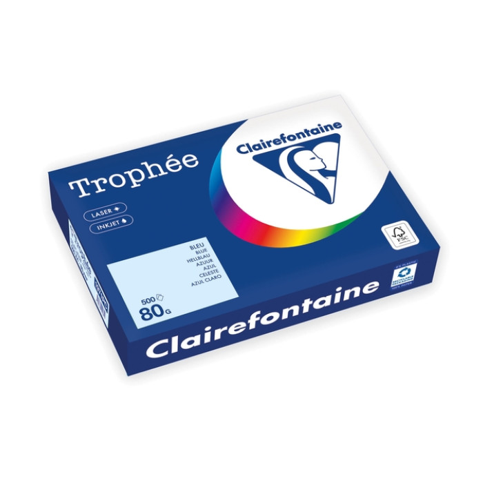 Kopieerpapier Trophée A4 80gr azuurblauw 500 vel