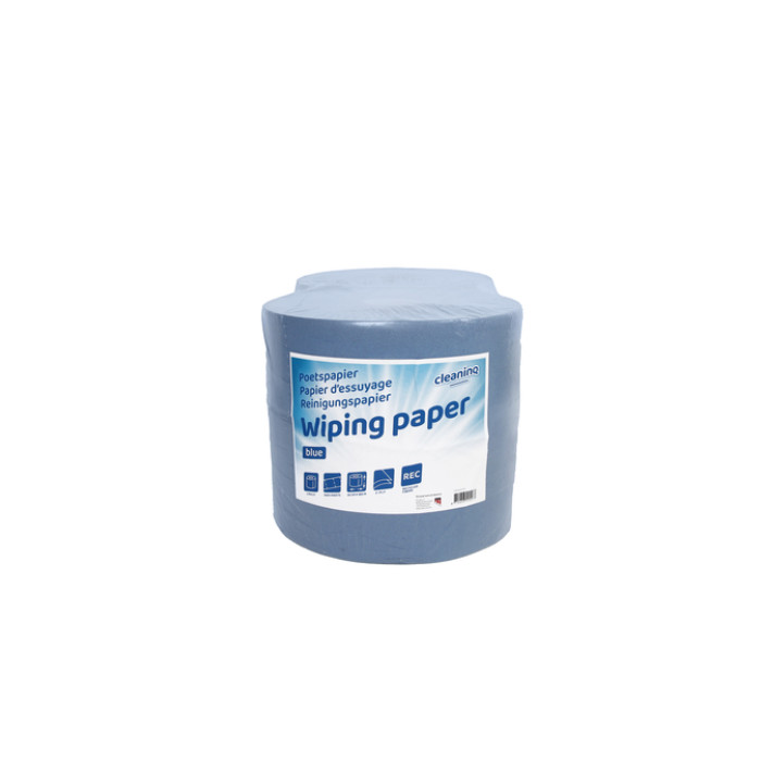 Poetspapier Cleaninq industrie 2-laags 26cmx380m blauw