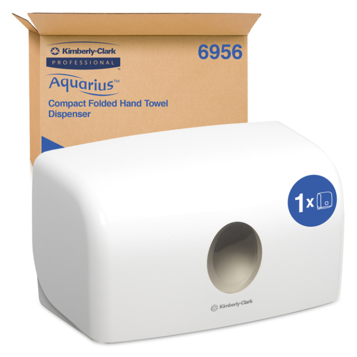 Handdoekdispenser Aquarius voor i-vouw mini wit 6956