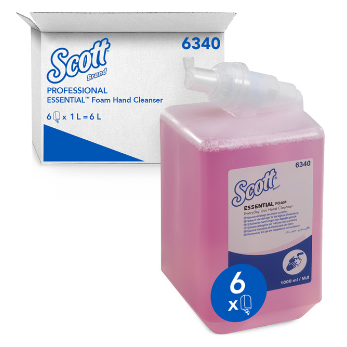 Handzeep Scott Essential foam roze 1000ml 6340