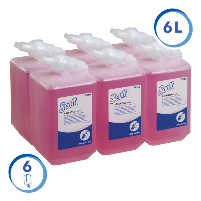 Handzeep Scott Essential foam roze 1000ml 6340