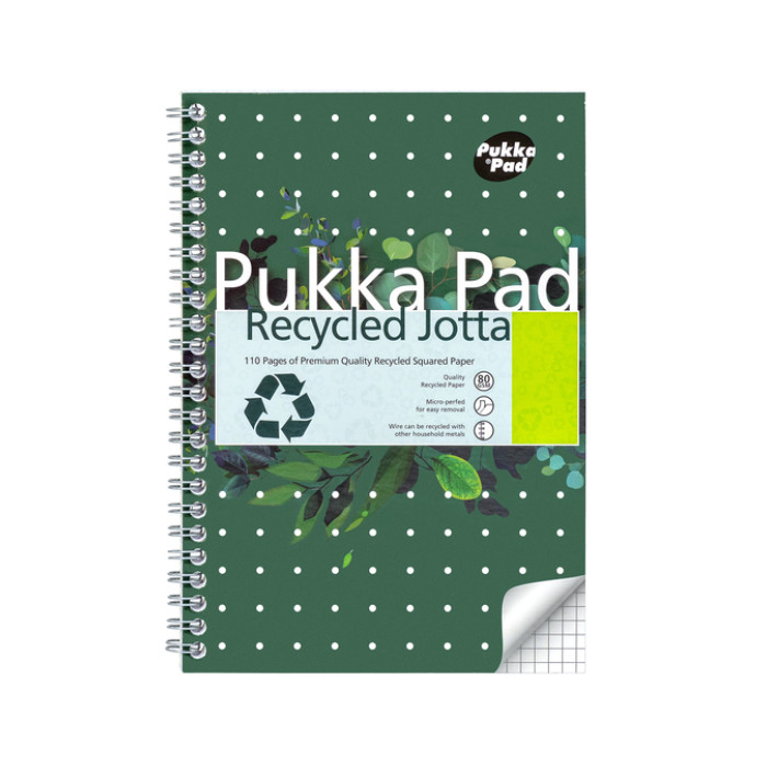 Notitieboek Pukka Pad Jotta A5 ruit 5x5mm 110 pagina's 80gr groen