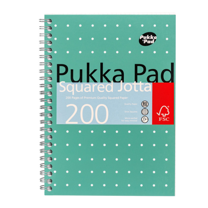 Notitieboek Pukka Pad Jotta A5 ruit 5x5mm 200 pagina's 80gr groen