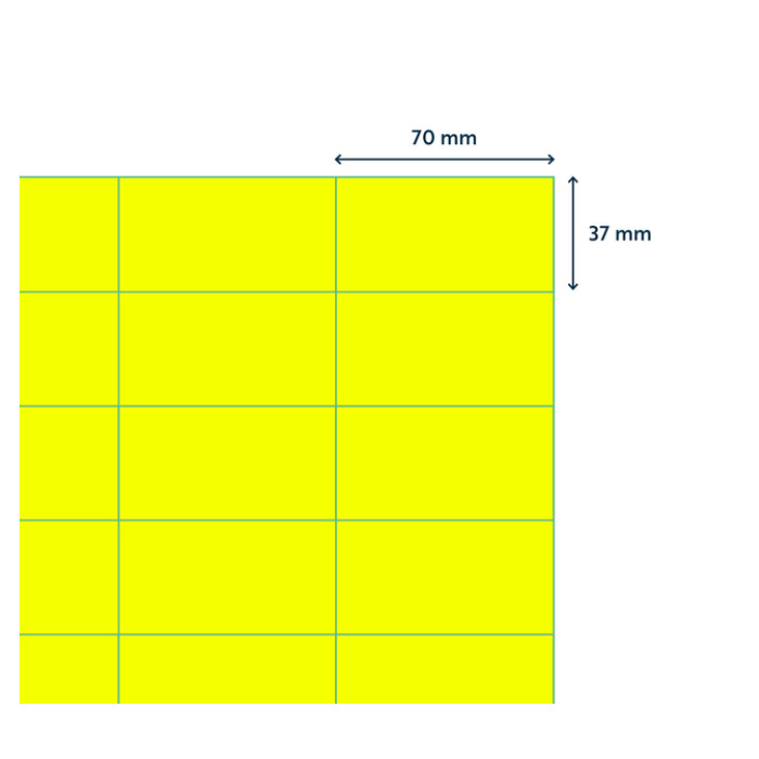 Etiket Rillprint 70x37mm fluorgeel 2400 etiketten