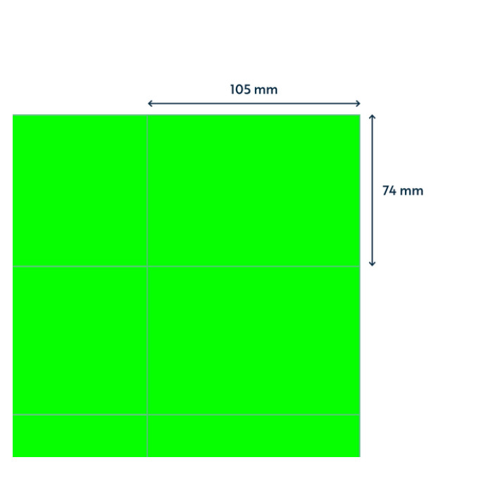 Etiket Rillprint 105x74mm fluorgroen 800 etiketten