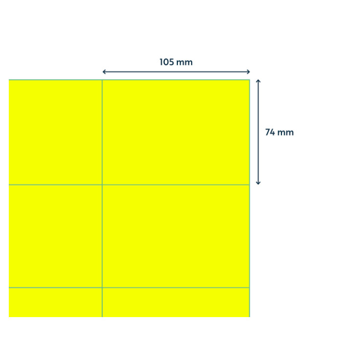 Etiket Rillprint 105x74mm fluorgeel 800 etiketten