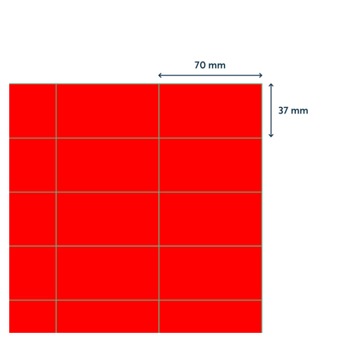 Etiket Rillprint 70x37mm fluorrood 2400 etiketten