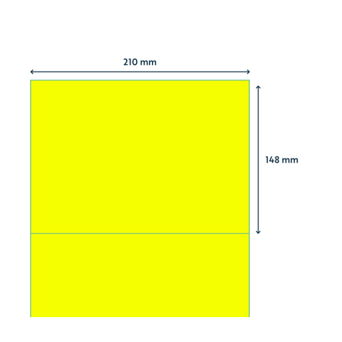 Etiket Rillprint 210x148mm fluorgeel 200 etiketten