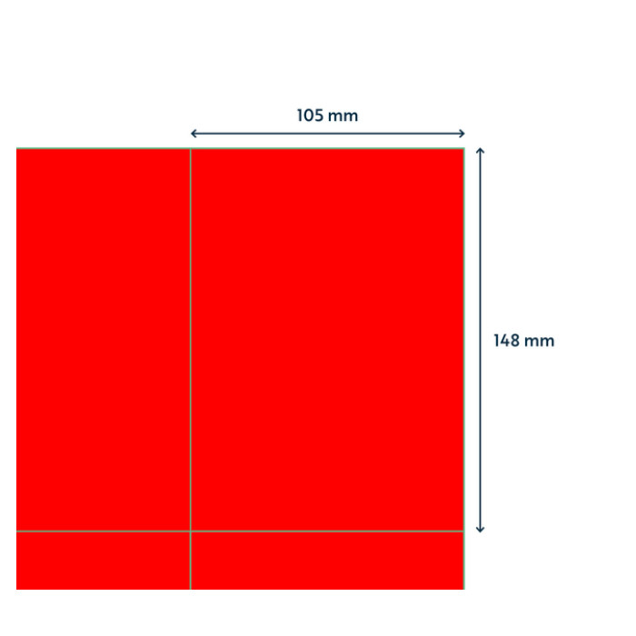 Etiket Rillprint 105x148mm fluorrood 400 etiketten