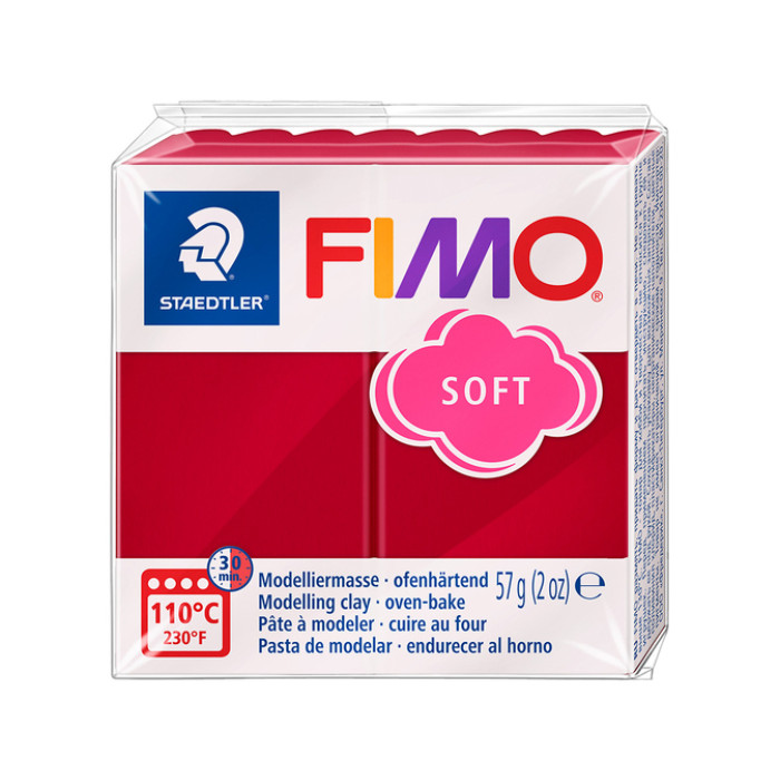 Boetseerklei Fimo soft 57 gram kersrood