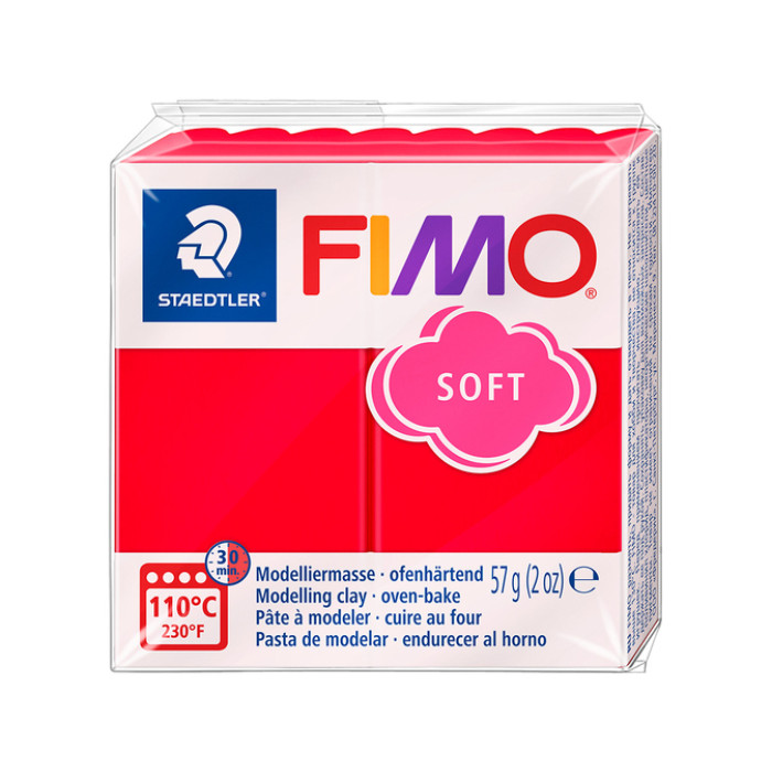 Boetseerklei Fimo soft 57 gram Indisch rood