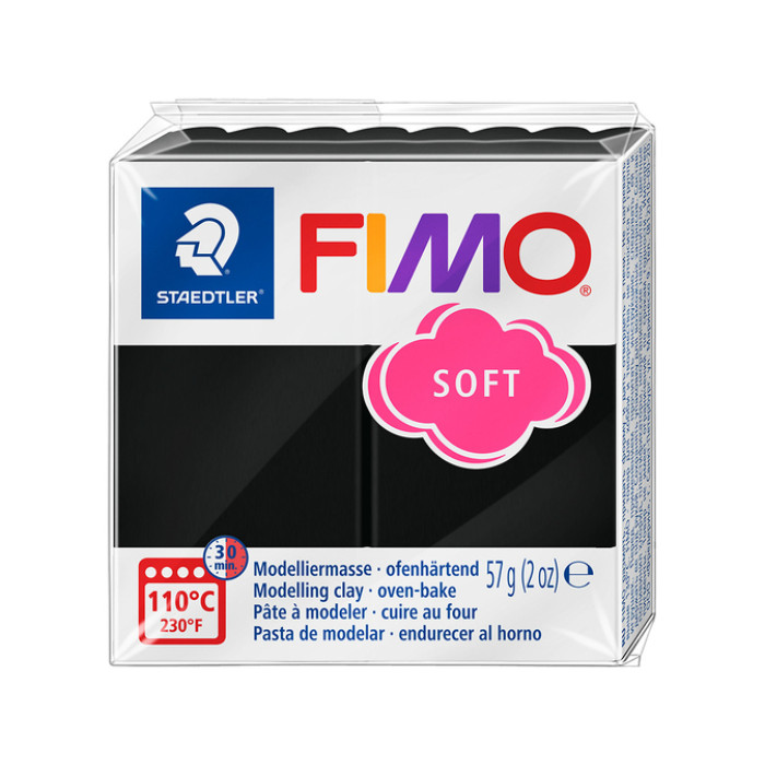 Boetseerklei Fimo soft 57 gram zwart