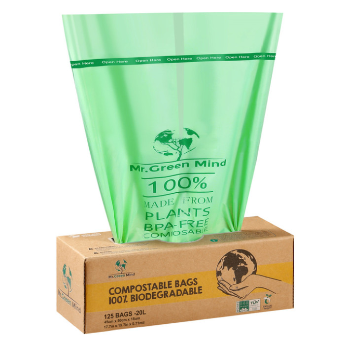 Afvalzak bio Mr.Green Mind 45x50cm 20 liter dispenser 125 stuks