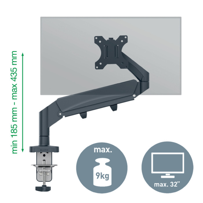 Monitorarm Leitz Ergo Ruimtebesparend Enkel