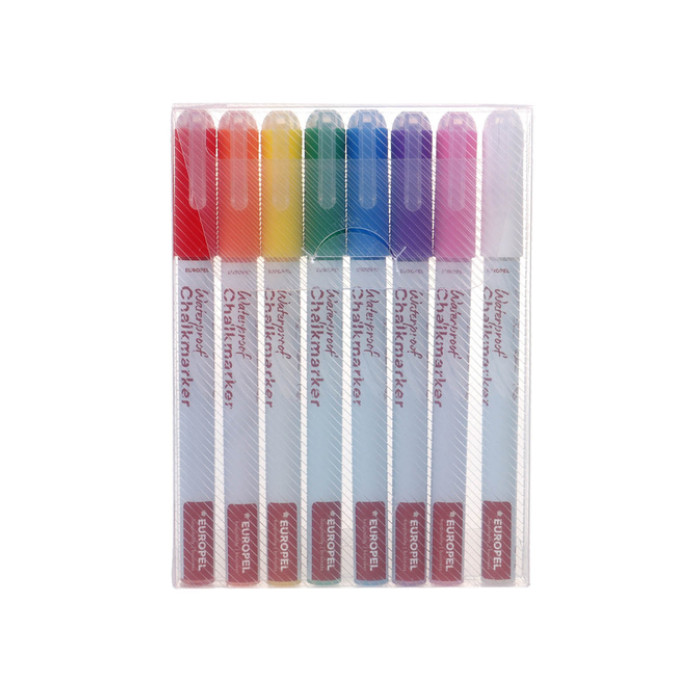 Krijtstift Europel watervast 1-3mm assorti etui 8 stuks