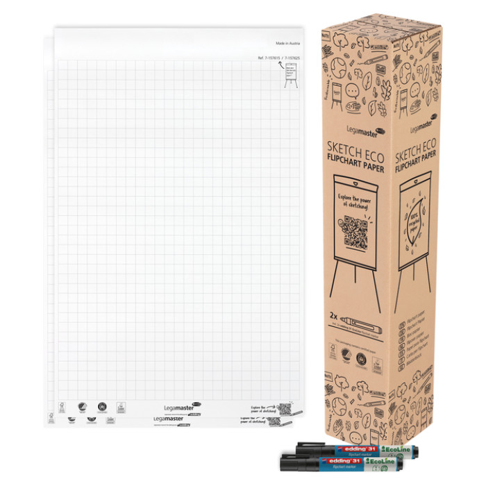 Flipoverpapier Legamaster SKETCH ECO raster 2x 50 vellen