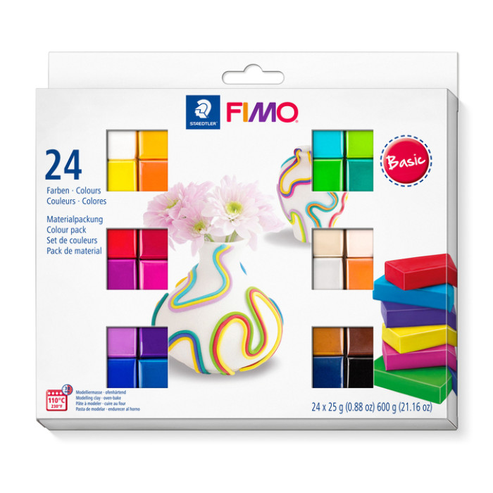 Boetseerklei Fimo soft set colour pack 24 kleuren