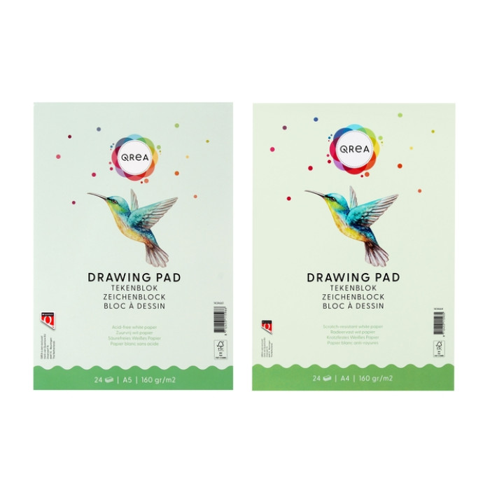 Tekenblok Qrea A5 24vel 160gr gelijmd