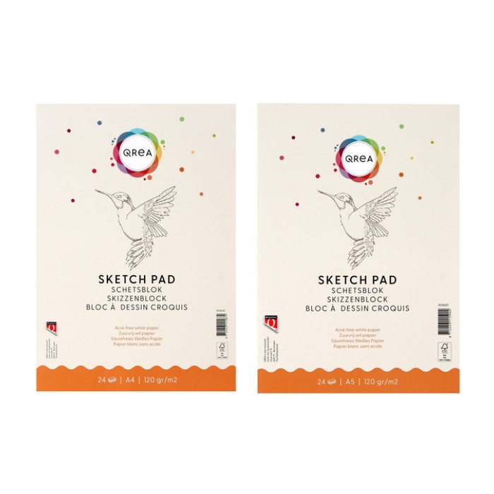 Schetsblok Qrea A5 24vel 120gr gelijmd