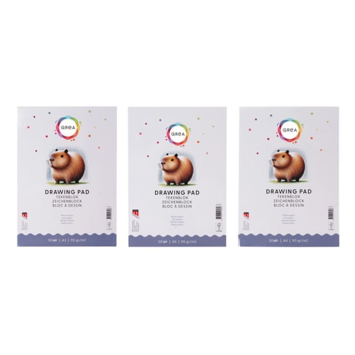 Tekenblok Qrea A4 50vel 90gr gelijmd