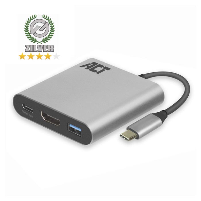 Adapter ACT USB-C multiport voor 1 HDMI monitor