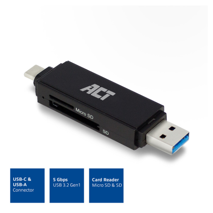 Kaartlezer ACT USB-C/USB-A 3.0