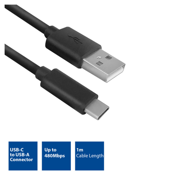 Kabel ACT USB 2.0 USB-A naar USB-C 1 meter