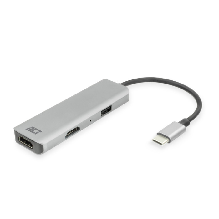 Adapter ACT USB-C 4K multiport voor 2 HDMI monitoren