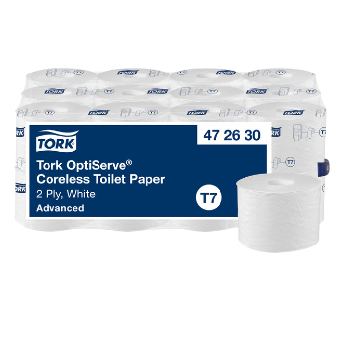 Toiletpapier Tork T7 Advanced Optiserve Coreless 2-laags 94m wit 472630