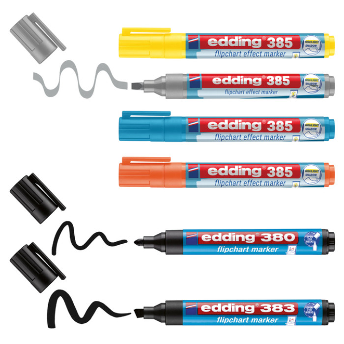 Viltstift edding 385 flipover en 380 - 383 6st ass
