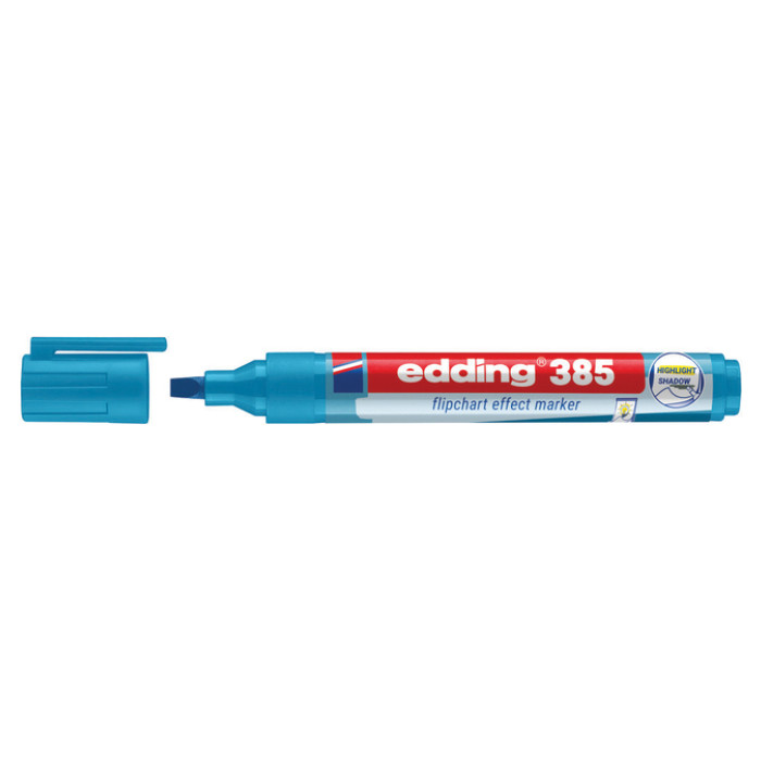 Viltstift edding 385 flipover penseel lichtblauw