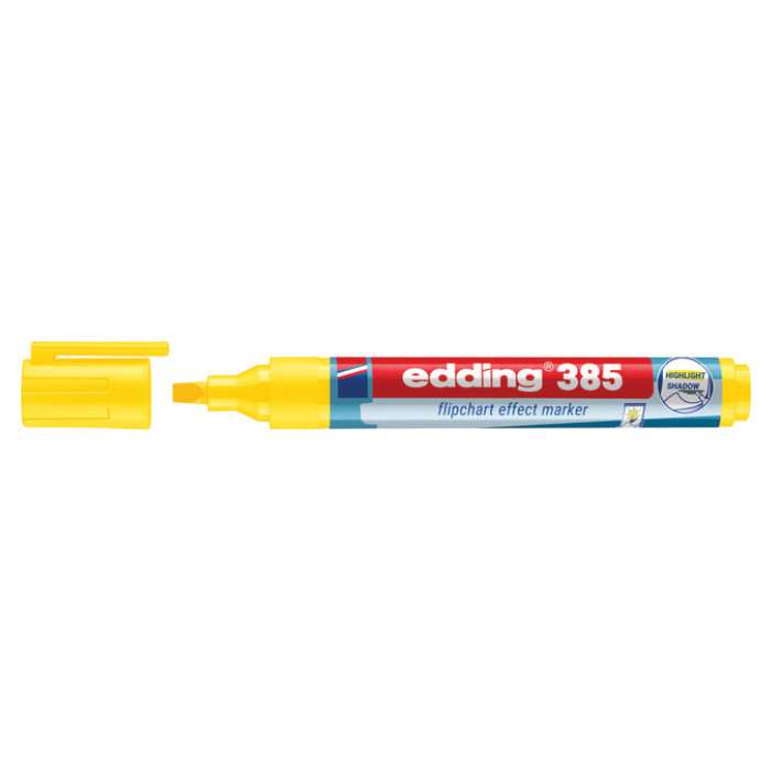 Viltstift edding 385 flipover penseel geel