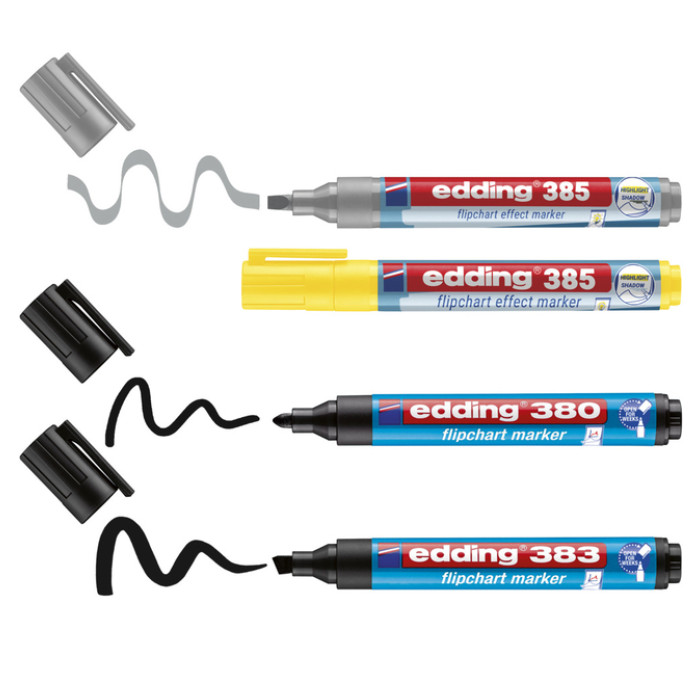 Viltstift edding 385 flipover en 380 - 383 4st ass