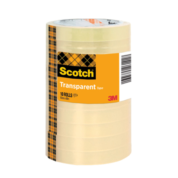 Plakband Scotch 508 15mmx66m transparant 10 rollen