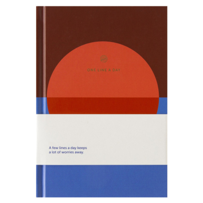 Notitieboek A5 One line a day blauw rood