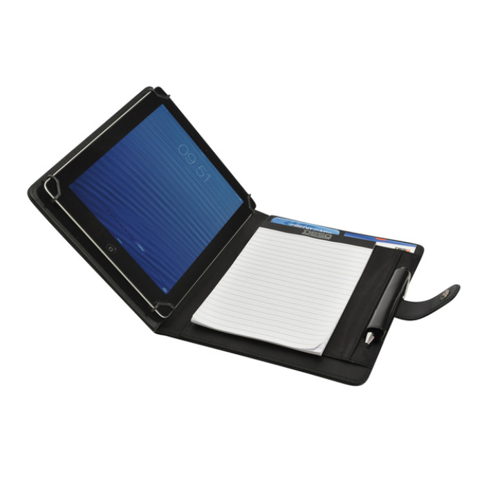 Schrijfmap DESQ voor tablet 7"-10" sluitclip zwart