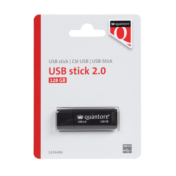 USB-stick Quantore 128GB 2.0 zwart