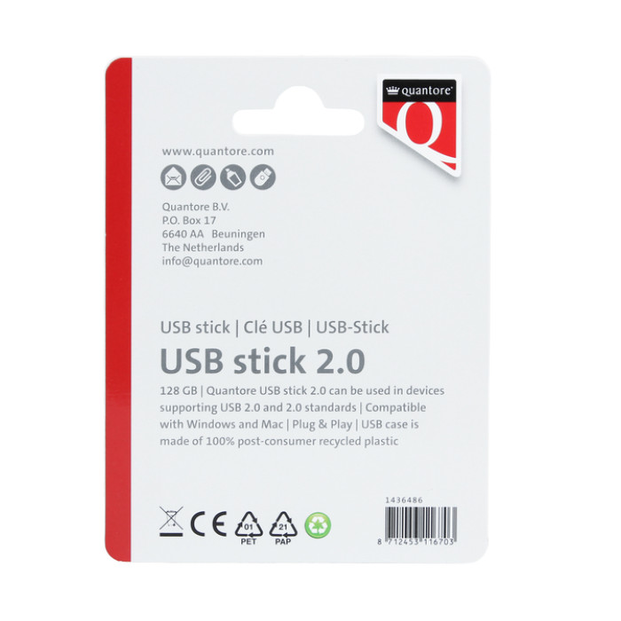 USB-stick Quantore 128GB 2.0 zwart