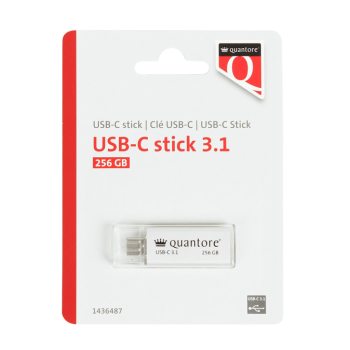 USB-stick Quantore USB-C 256GB 3.1 zilver
