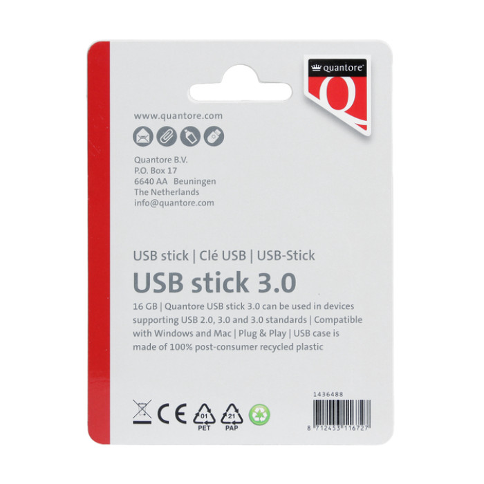 USB-stick Quantore 16GB 3.0 zwart