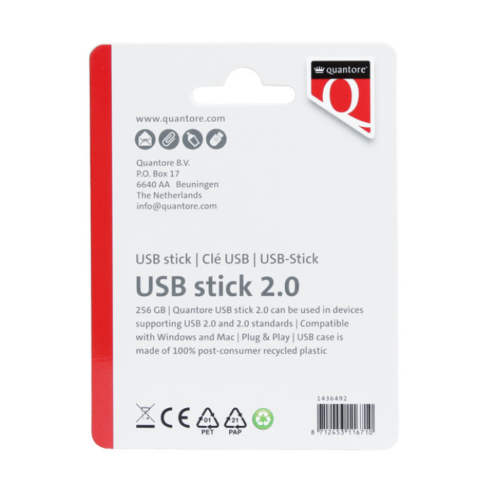 USB-stick Quantore 256GB 2.0 zwart