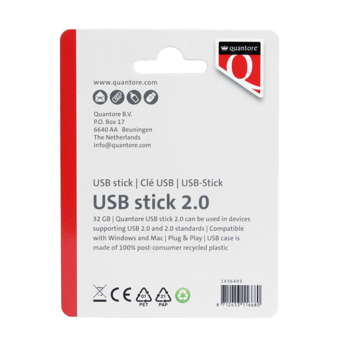 USB-stick Quantore 32GB 2.0 zwart