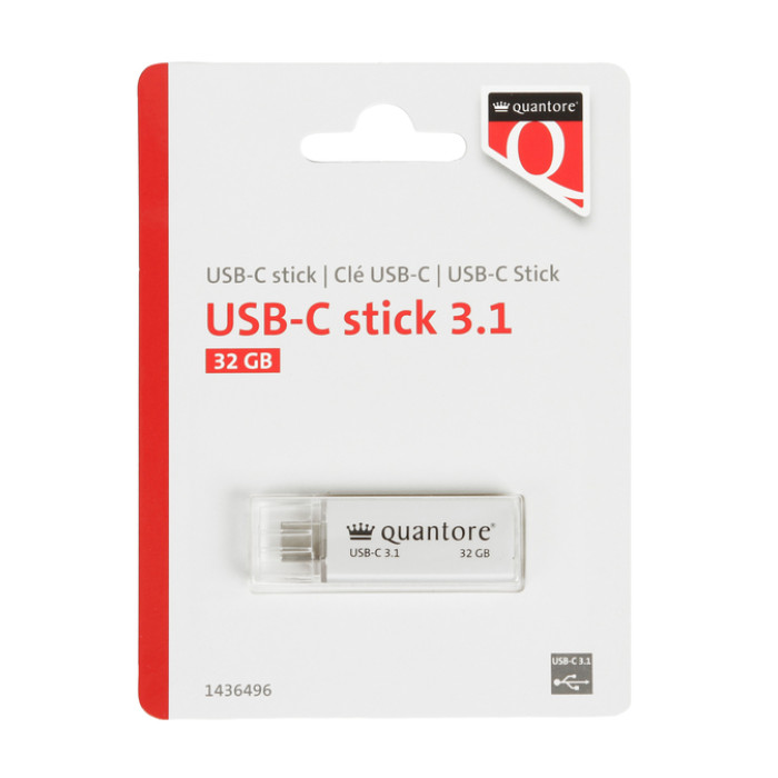 USB-stick Quantore USB-C 32GB 3.1 zilver