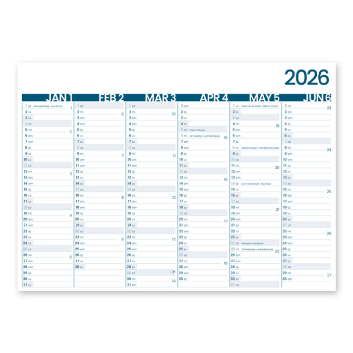 6-Maandkalender 2026 INNI Groot Memento 430x320mm