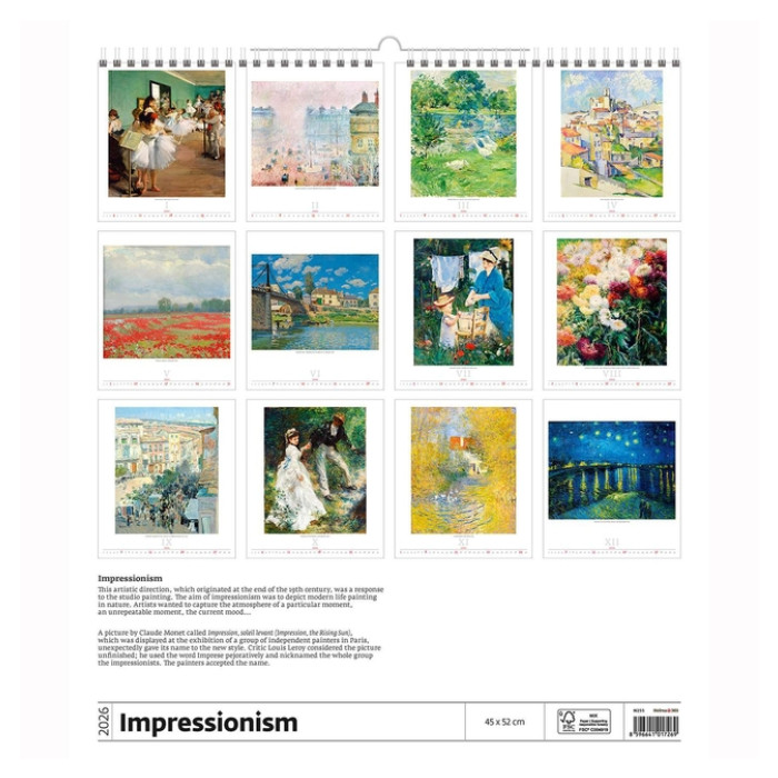 Kalender 2026 Helma 365 Impress Kunst 520x450