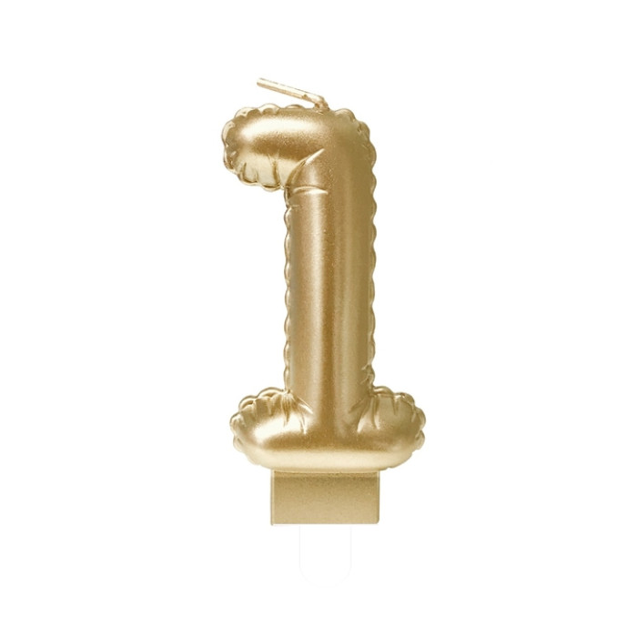 Foil balloon candle gold 1