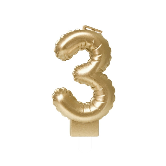 Foil balloon candle gold 3
