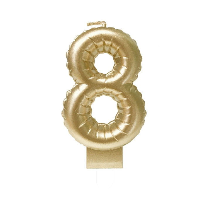 Foil balloon candle gold 8
