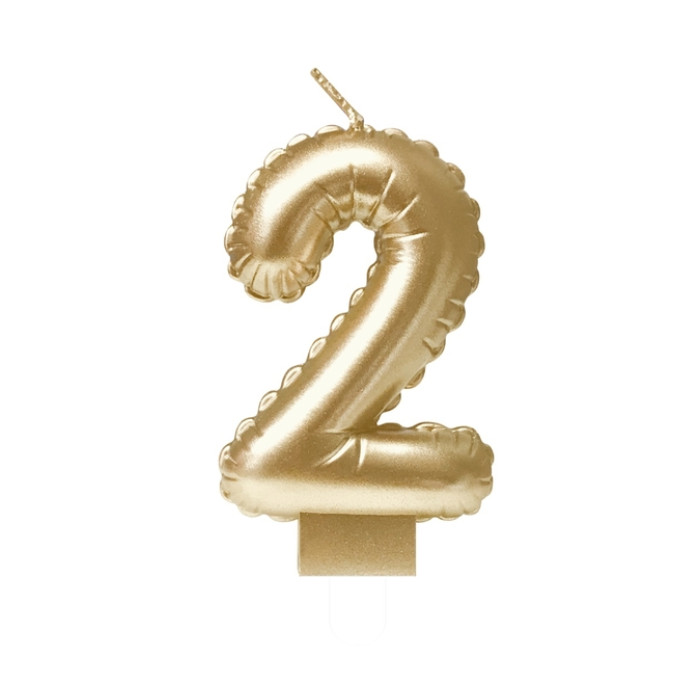Foil balloon candle gold 2