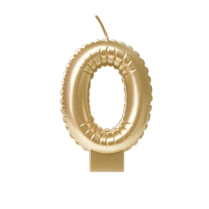 Foil balloon candle gold 0